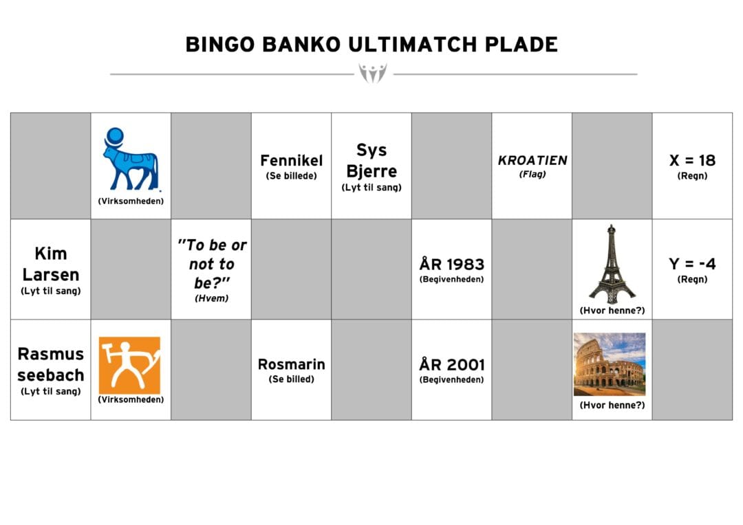 Bingo-Banko-ultimatch - online teambuilding for virksomheder